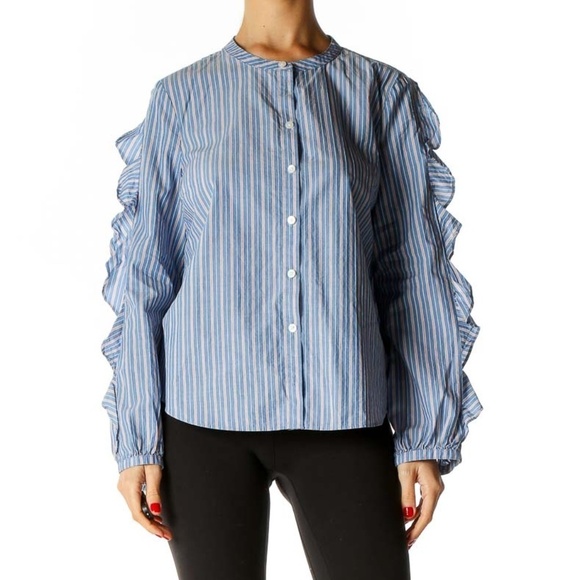Madewell Tops - Madewell Blue Striped Bohemian Shirt